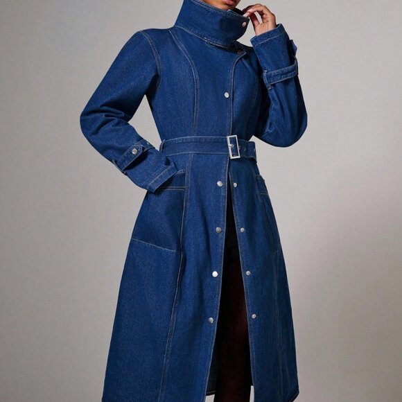 Medium Wash Casual Women's Long Sleeve Denim Jacket - Picture 3 of 6